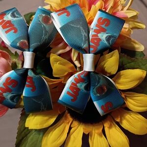 Jaws Colorful Hair Bows with Text Design